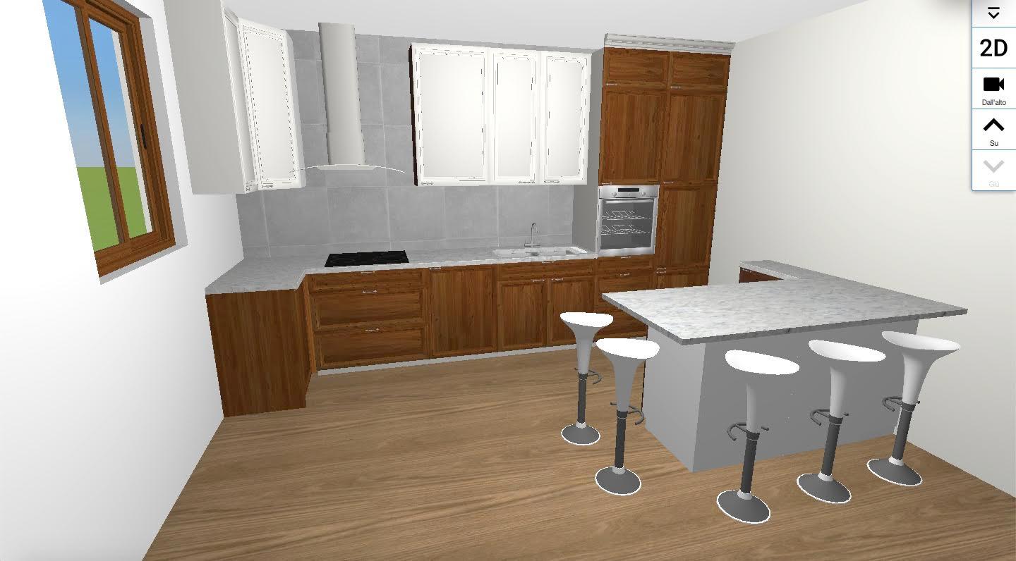 Progetto cucina con isola
