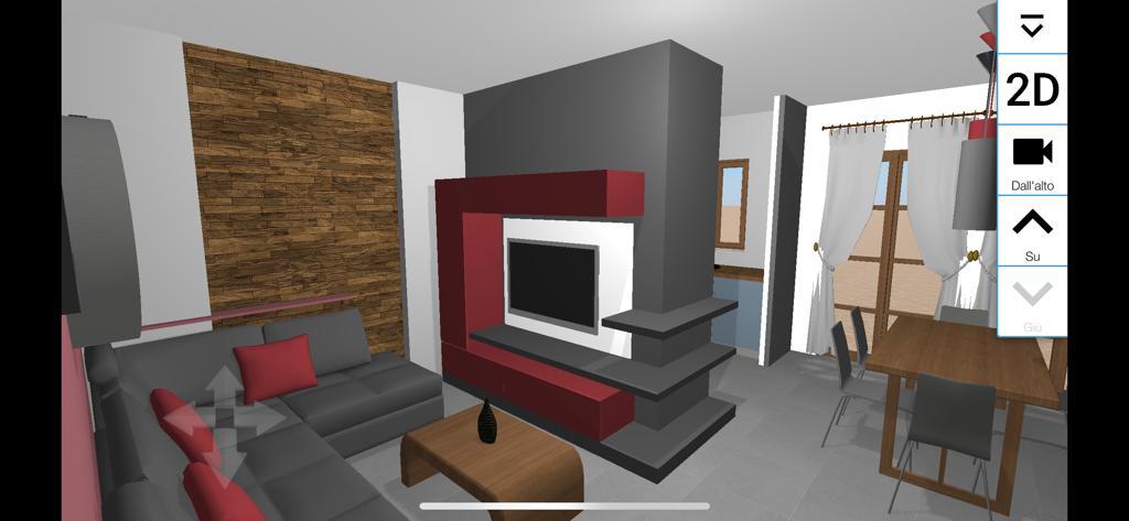 Progetto soggiorno con parete TV